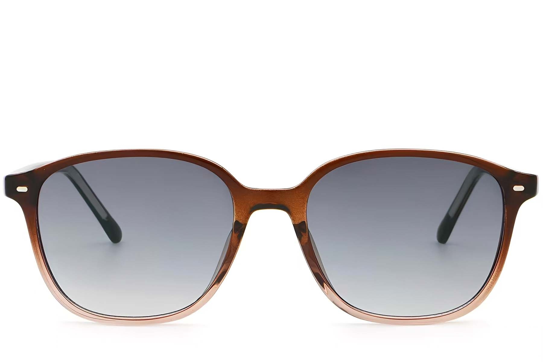 BS2503-0490_Brown_Oval_Plastic_Sunglasses_front