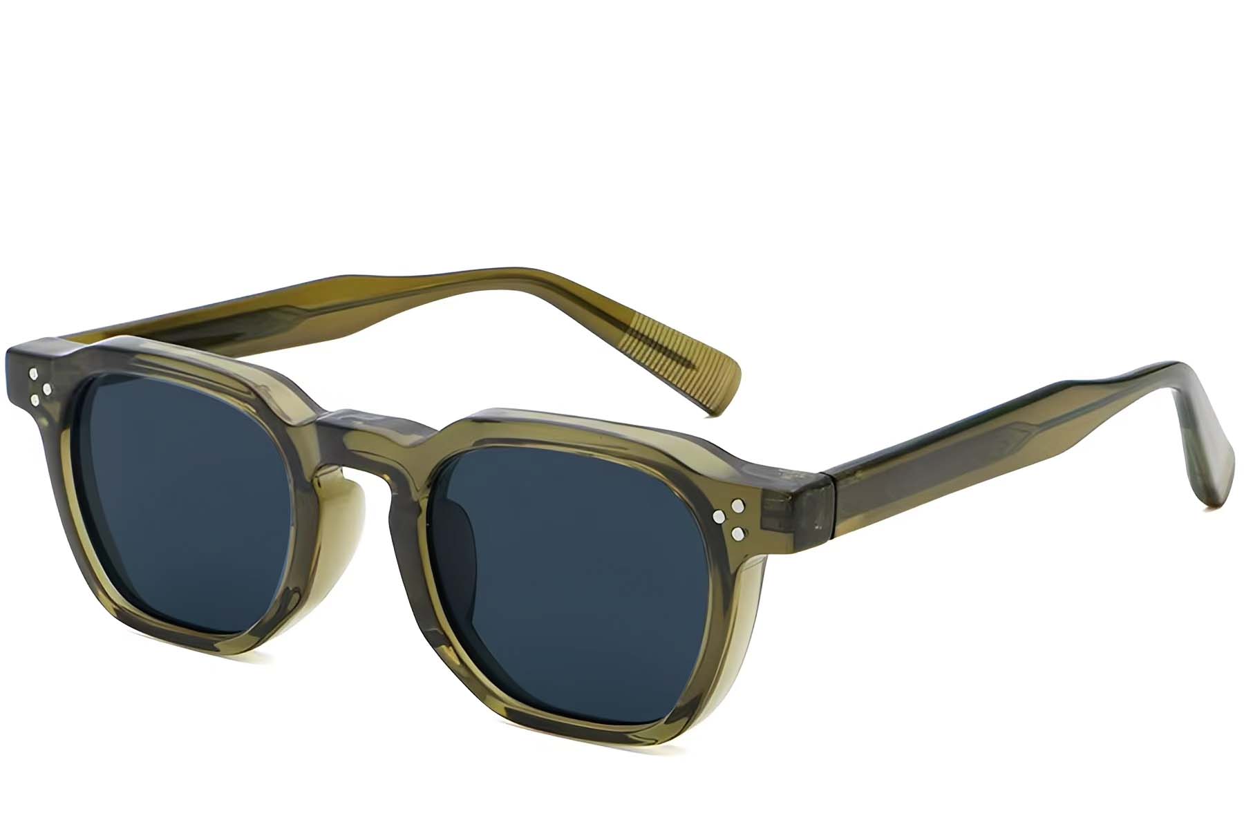 Geometric Green Plastic Sunglasses #BS2503-0496