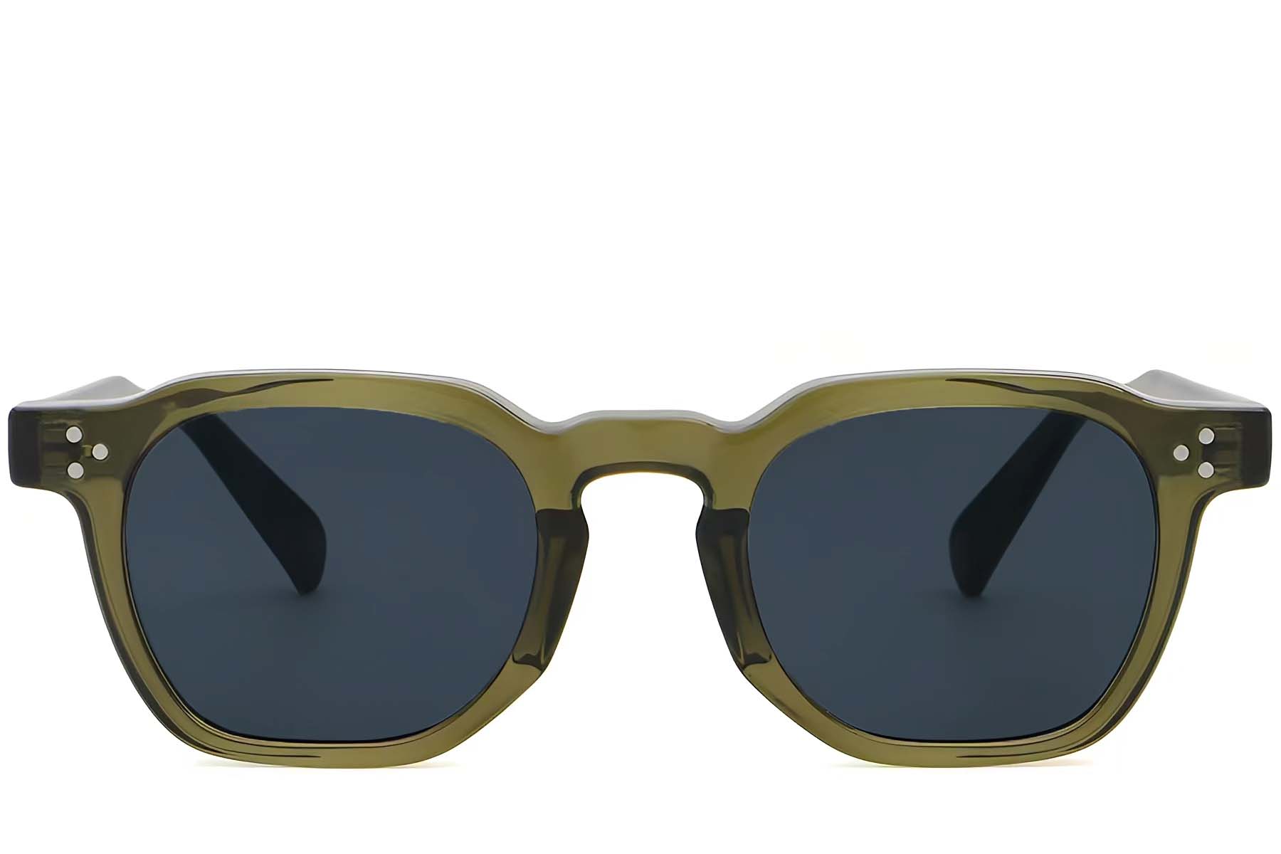 BS2503-0496_Green_Geometric_Plastic_Sunglasses_front