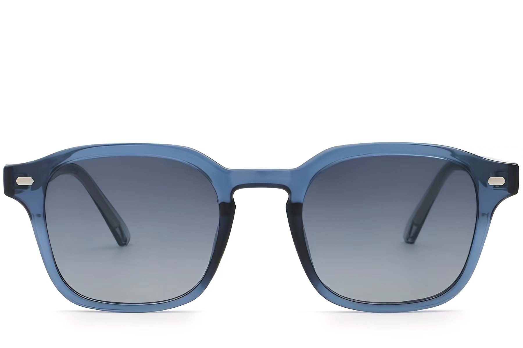 BS2503-0500_Blue_Rectangular_Plastic_Sunglasses_front