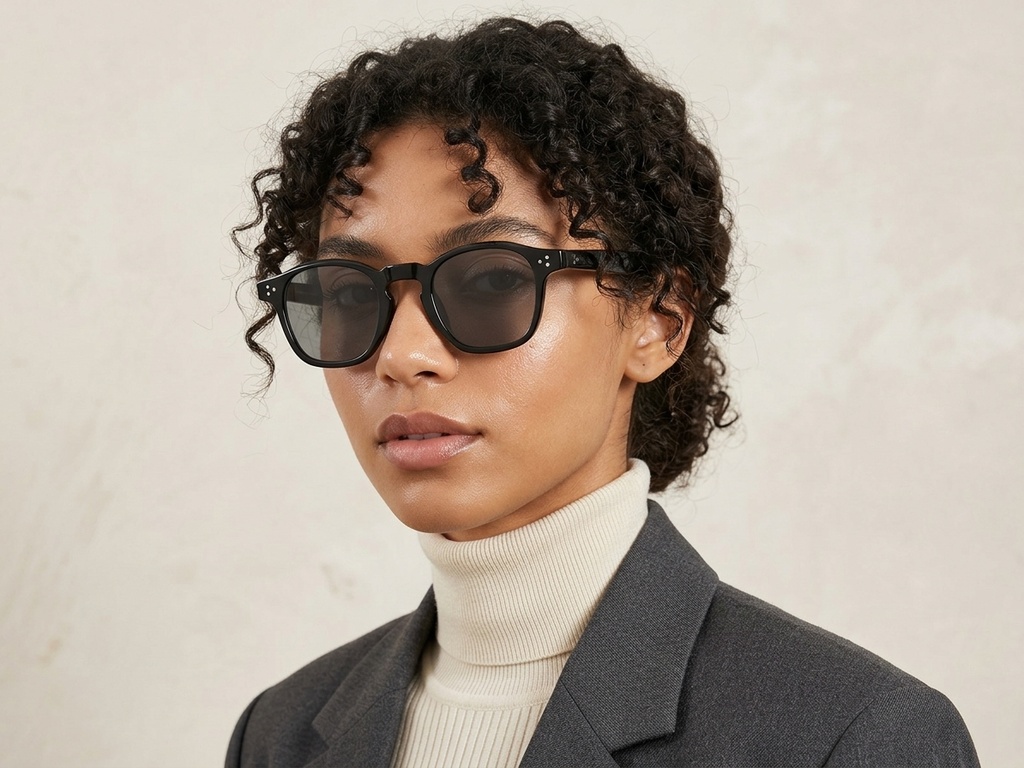 BS2503-0503_Black_Oval_Plastic_Sunglasses-tryon_female
