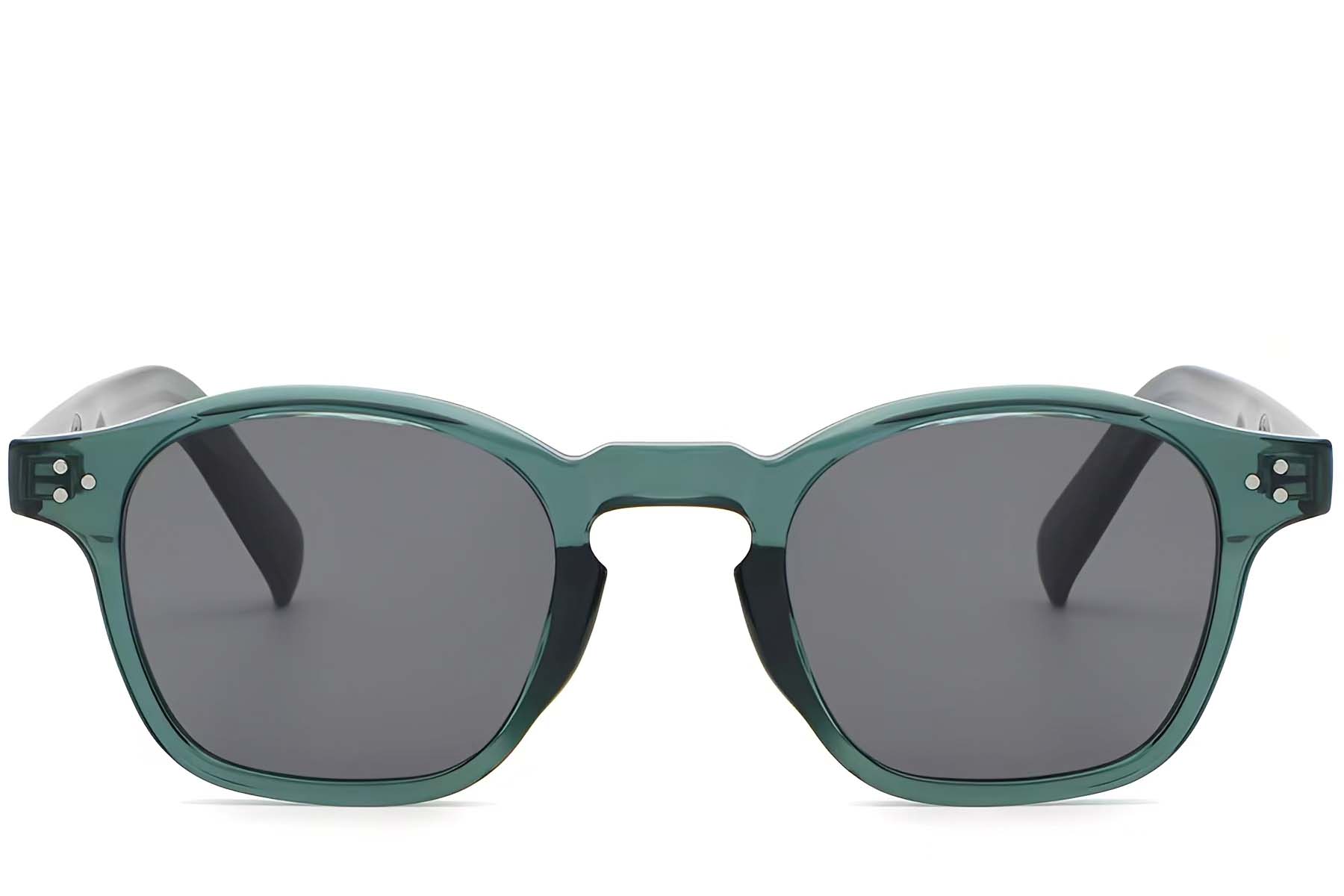 BS2503-0508_Green_Oval_Plastic_Sunglasses_front