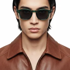 bs2503-0508_green_oval_plastic_sunglasses_model