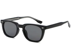 Rectangular Black Plastic Sunglasses #BS2503-0509