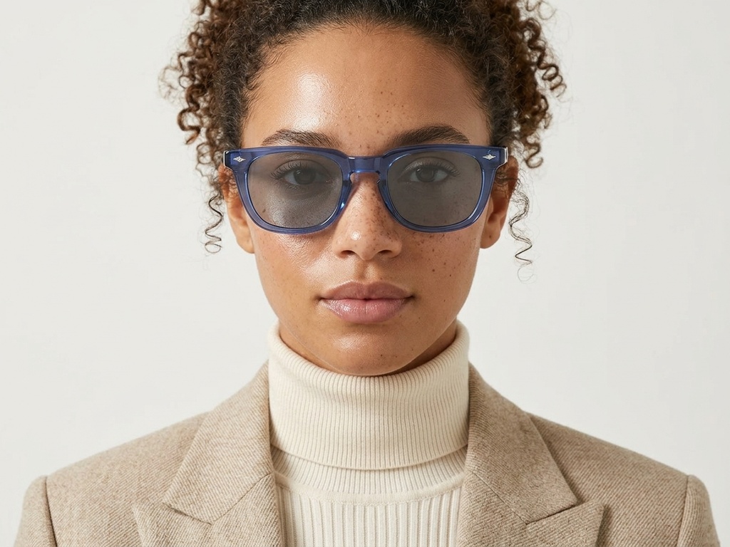 BS2503-0513_Blue_Rectangular_Plastic_Sunglasses-tryon_female