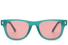 BS2513-0030_Green_Rectangular_Plastic_Sunglasses_front