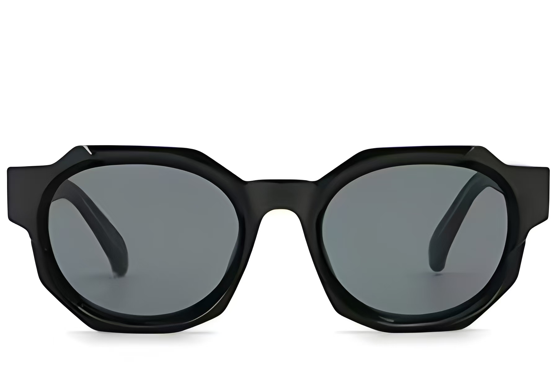BS2513-0034_Black_Geometric_Plastic_Sunglasses_front