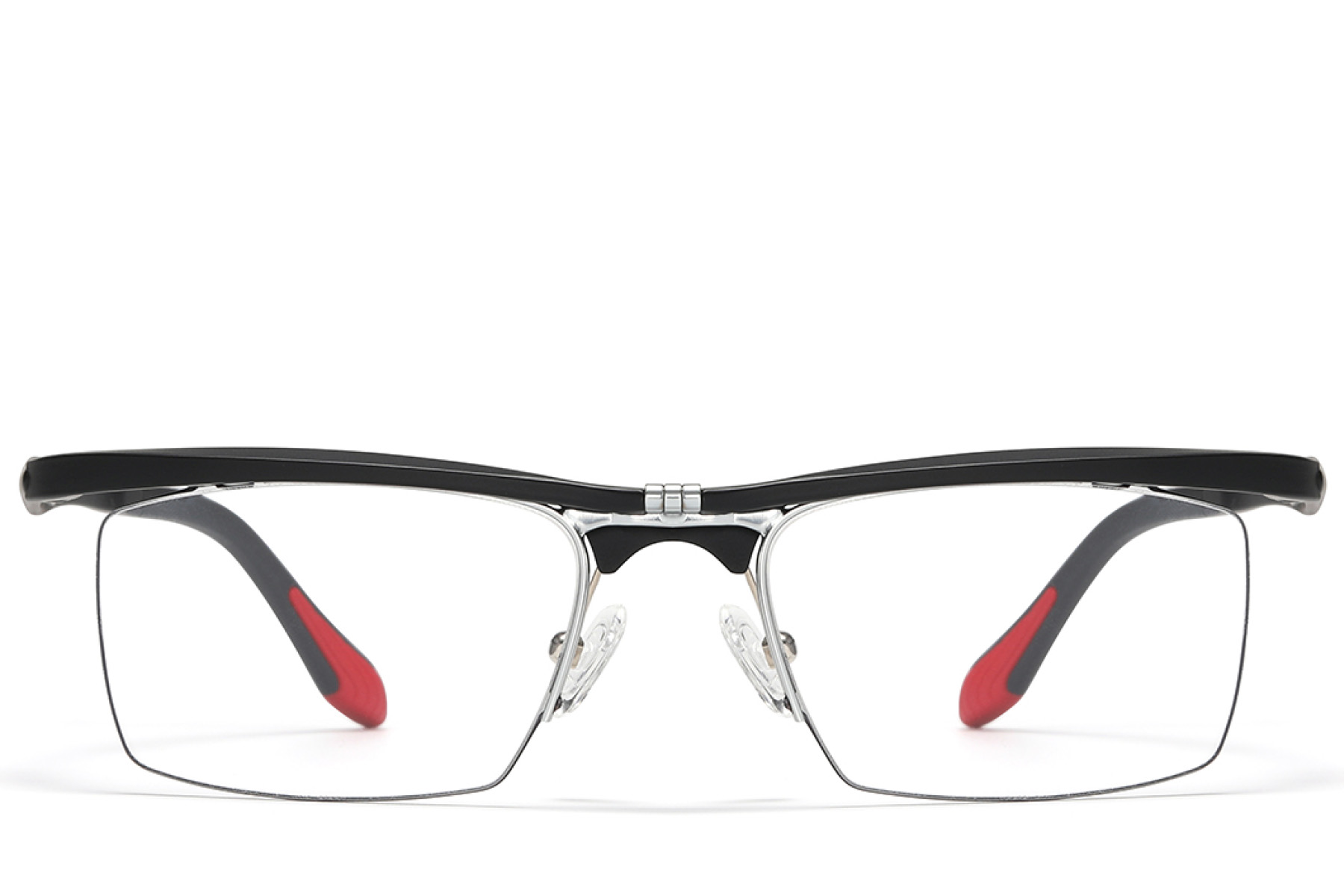 BS2519-0002_Black_Rectangular_Ultem_Glasses_front