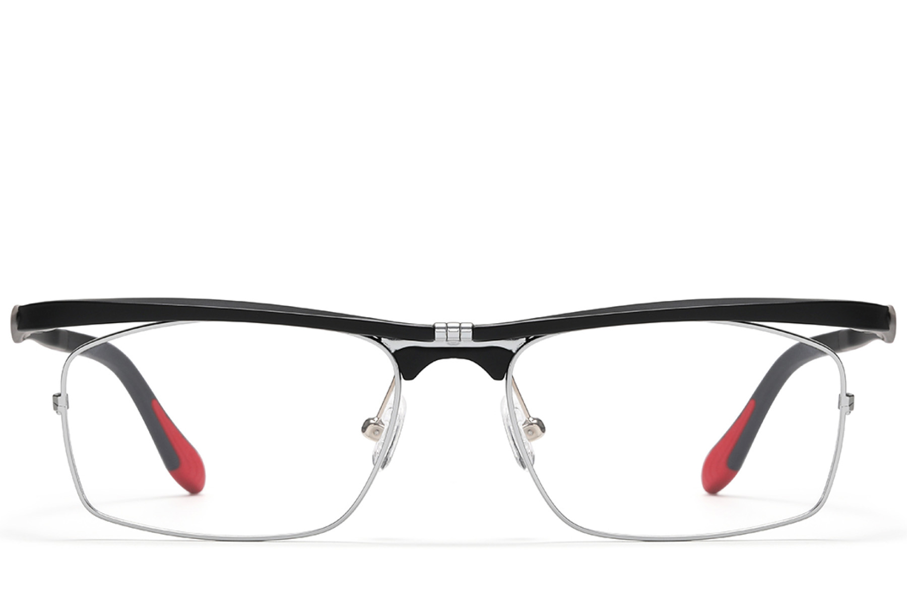 BS2519-0007_Black_Rectangular_Ultem_Glasses_front