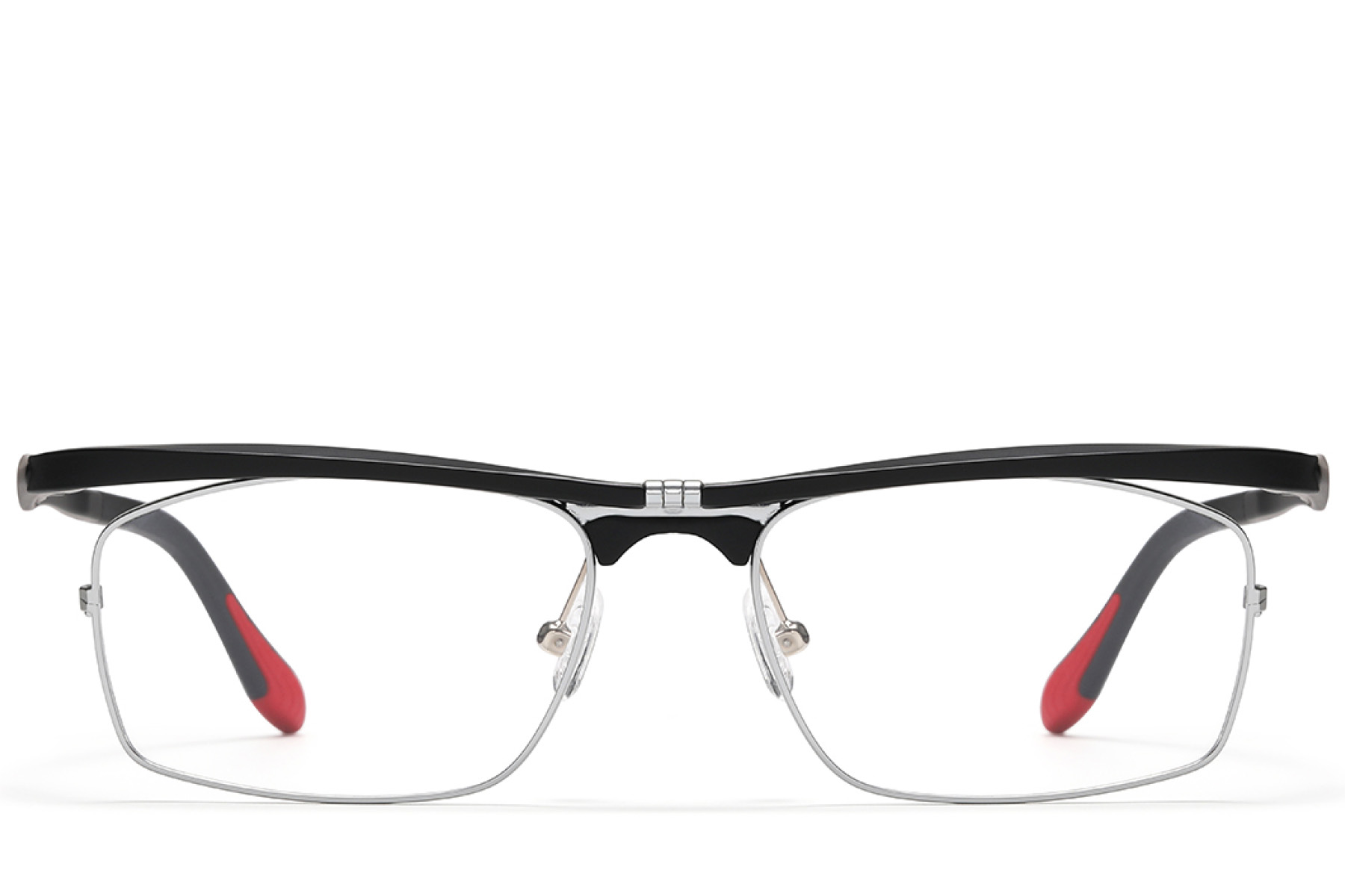 BS2519-0012_Black_Rectangular_Ultem_Glasses_front