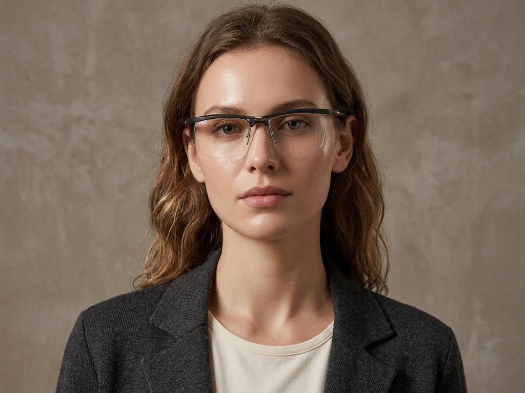 BS2519-0027_Black_Semi-rimless_Ultem_Glasses_corner-tryon_female