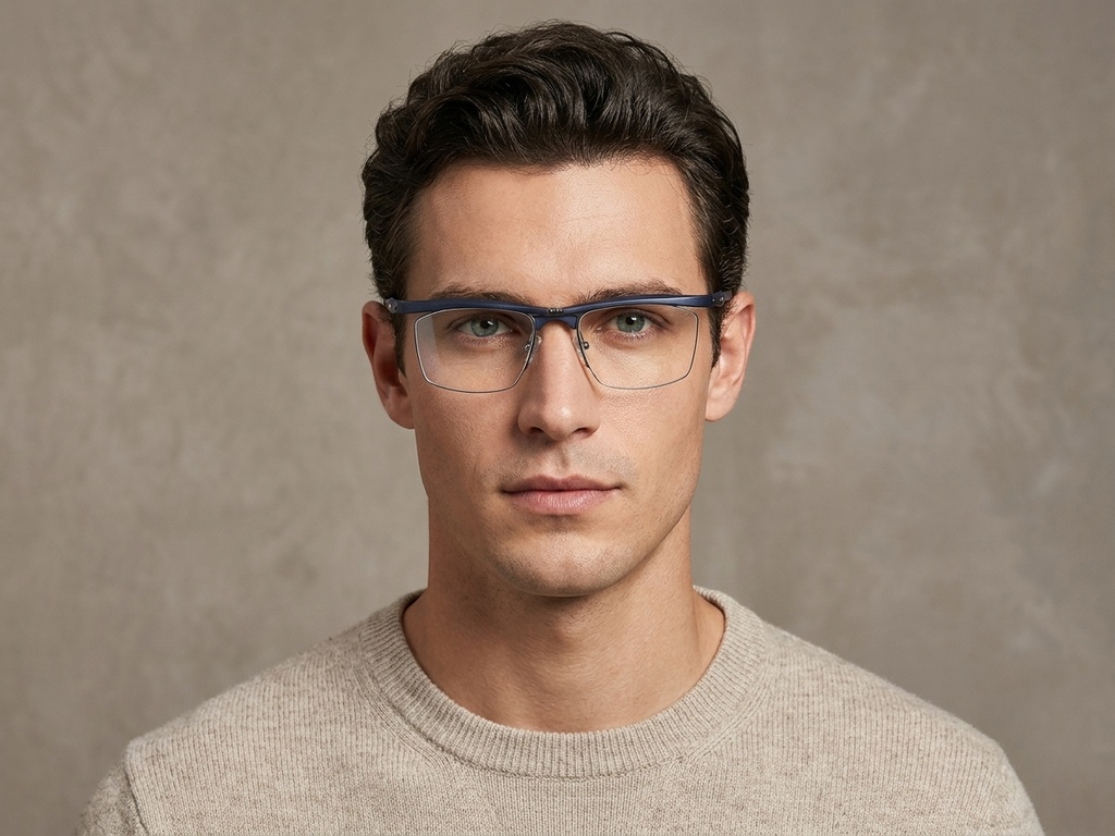 BS2519-0029_Blue_Semi-rimless_Ultem_Glasses_corner-tryon_male