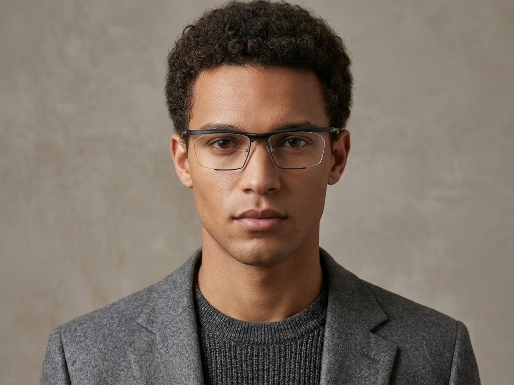 BS2519-0031_Black_Semi-rimless_Ultem_Glasses_corner-tryon_male