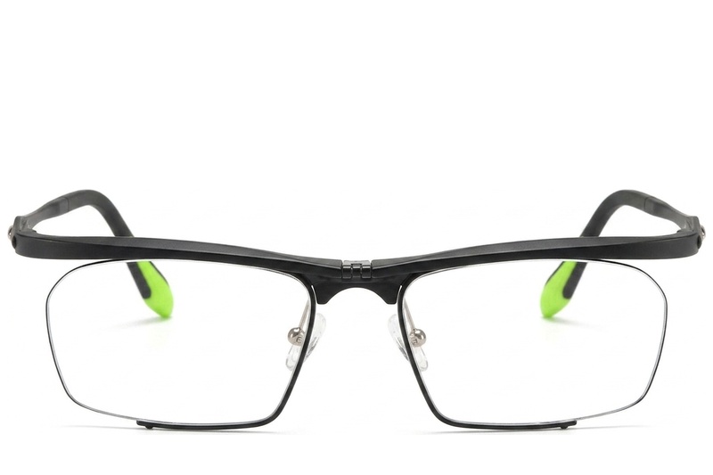 BS2519-0031_Black_Semi-rimless_Ultem_Glasses_front