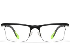 BS2519-0036_Black_Semi-rimless_Ultem_Glasses_front