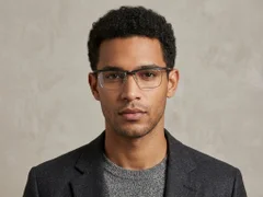 BS2519-0042_Black_Rectangular_Ultem_Glasses_corner-tryon_male