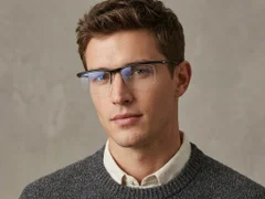 BS2519-0046_Black_Semi-rimless_Ultem_Glasses_corner-tryon_male