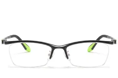 BS2519-0051_Black_Semi-rimless_Ultem_Glasses_front