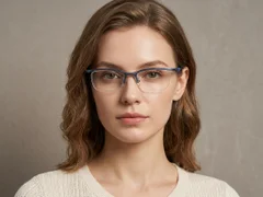 BS2519-0054_Blue_Semi-rimless_Ultem_Glasses_corner-tryon_female