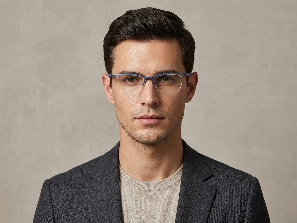 BS2519-0054_Blue_Semi-rimless_Ultem_Glasses_corner-tryon_male