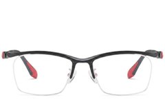 BS2519-0058_Black_Semi-rimless_Ultem_Glasses_front