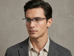 BS2519-0061_Green_Semi-rimless_Ultem_Glasses_corner-tryon_male