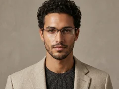 BS2519-0062_Brown_Semi-rimless_Ultem_Glasses_corner-tryon_male