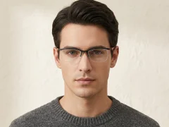 BS2519-0070_Black_Semi-rimless_Ultem_Glasses_corner-tryon_male