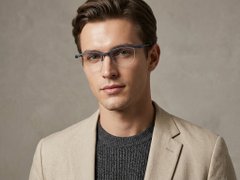 BS2519-0072_Blue_Semi-rimless_Ultem_Glasses_corner-tryon_male