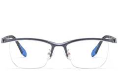 BS2519-0072_Blue_Semi-rimless_Ultem_Glasses_front