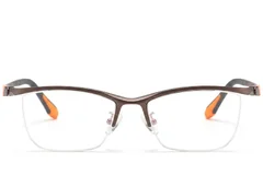 BS2519-0074_Brown_Semi-rimless_Ultem_Glasses_front