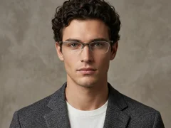 BS2519-0076_Grey_Semi-rimless_Ultem_Glasses_corner-tryon_male