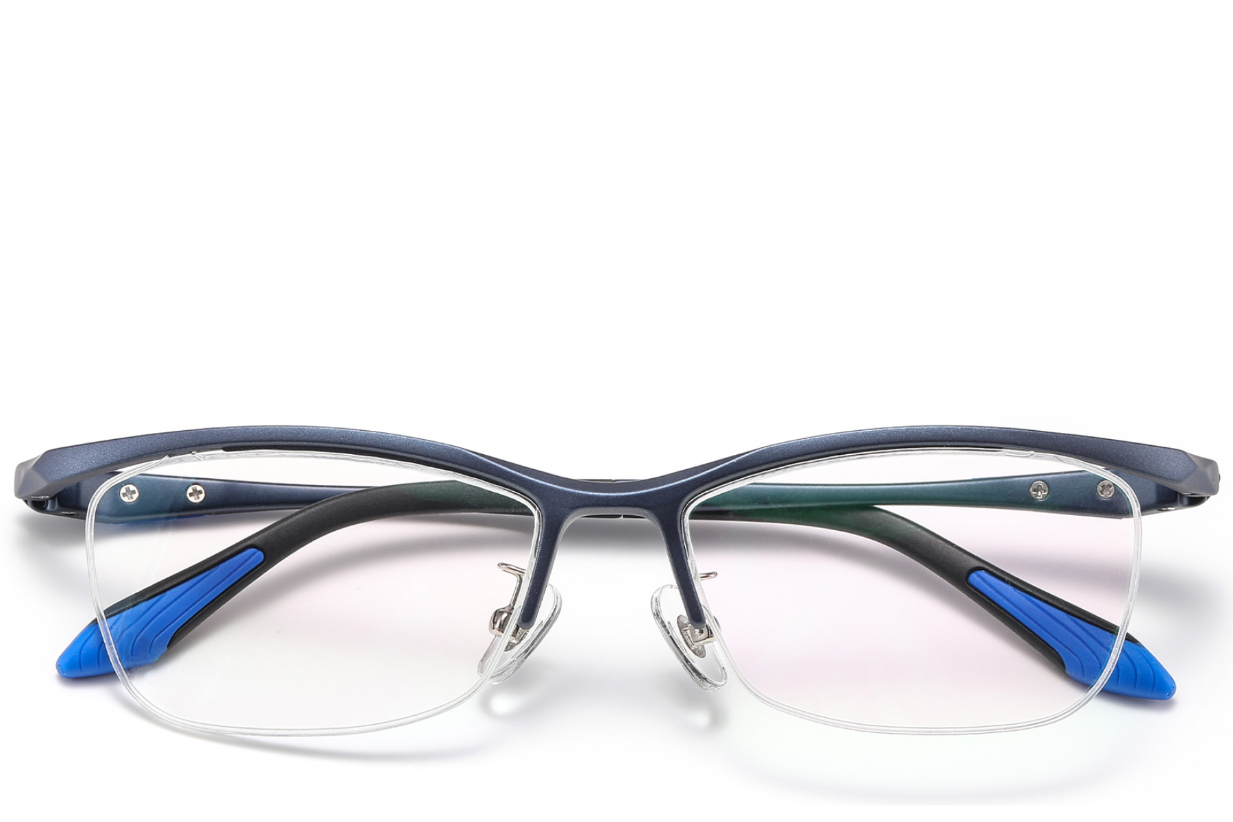 BS2519-0077_Blue_Semi-rimless_Ultem_Glasses_front