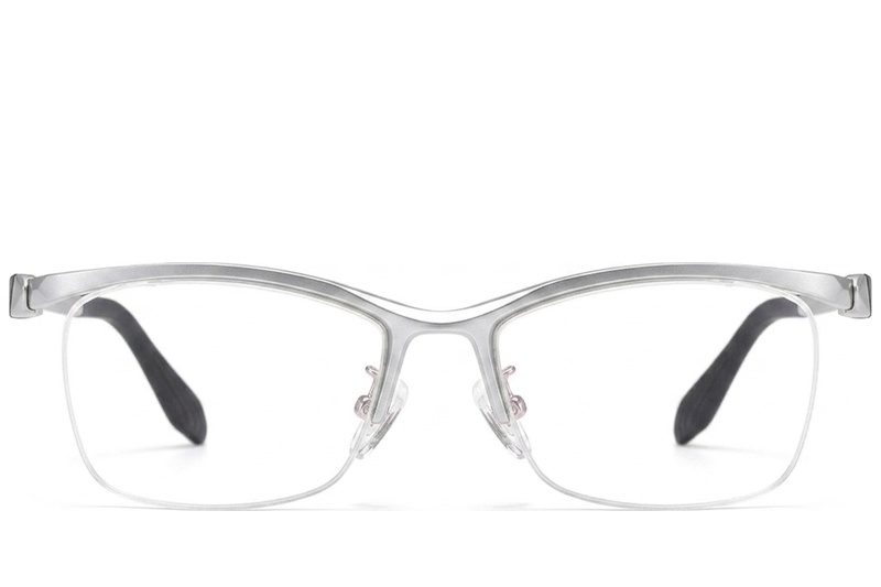BS2519-0078_Silver_Semi-rimless_Ultem_Glasses_front