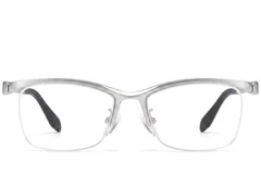 BS2519-0078_Silver_Semi-rimless_Ultem_Glasses_front