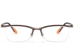 BS2519-0080_Brown_Semi-rimless_Ultem_Glasses_front