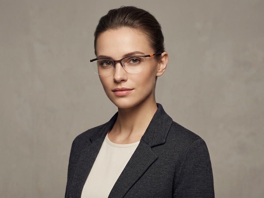 BS2519-0086_Brown_Semi-rimless_Ultem_Glasses_corner-tryon_female