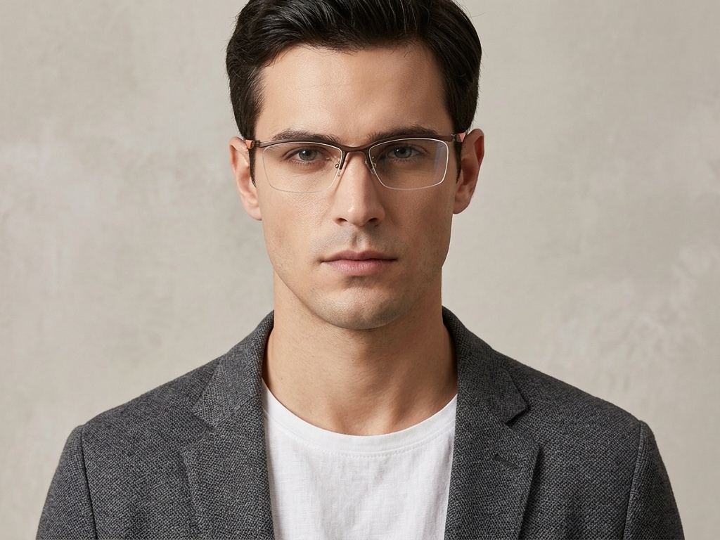 BS2519-0086_Brown_Semi-rimless_Ultem_Glasses_corner-tryon_male