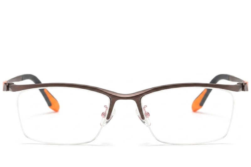 BS2519-0086_Brown_Semi-rimless_Ultem_Glasses_front