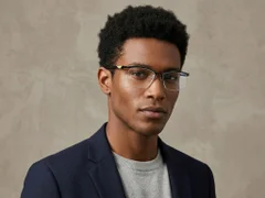 BS2519-0087_Black_Semi-rimless_Ultem_Glasses_corner-tryon_male