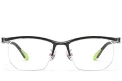 BS2519-0087_Black_Semi-rimless_Ultem_Glasses_front
