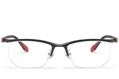 BS2519-0088_Black_Semi-rimless_Ultem_Glasses_front