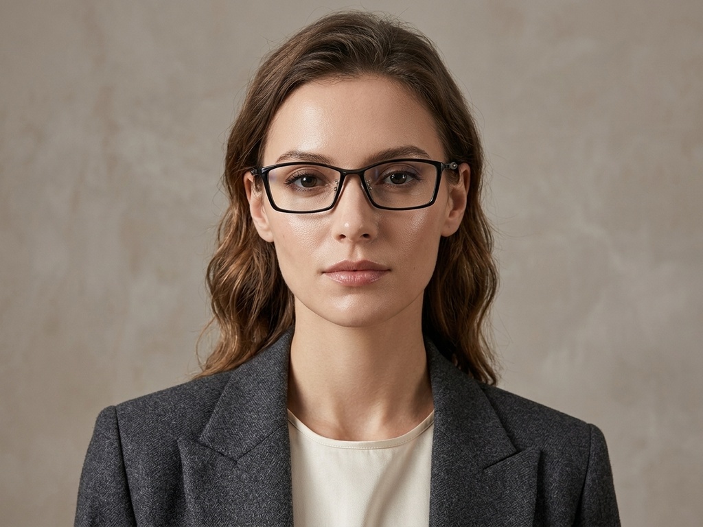 BS2519-0093_Black_Rectangular_Ultem_Glasses_corner-tryon_female