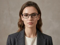 BS2519-0093_Black_Rectangular_Ultem_Glasses_corner-tryon_female