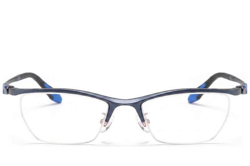 BS2519-0102_Blue_Semi-rimless_Ultem_Glasses_front