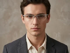 BS2519-0103_Silver_Semi-rimless_Ultem_Glasses_corner-tryon_male