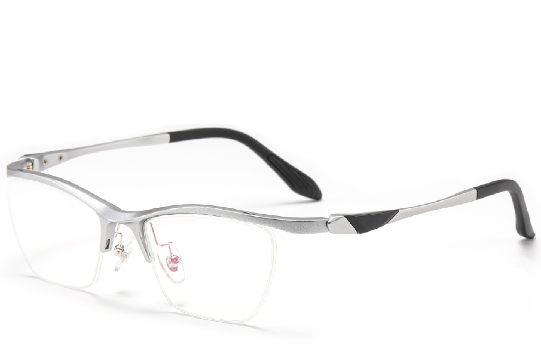 BS2519-0103_Silver_Semi-rimless_Ultem_Glasses_corner