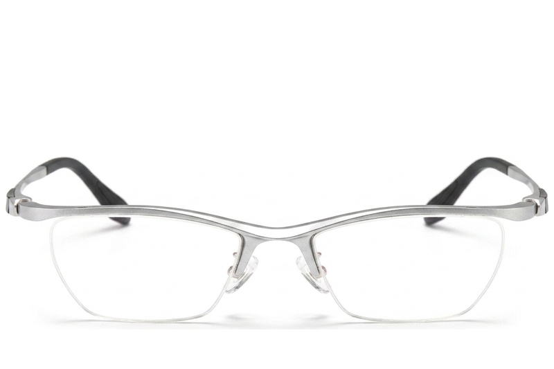 BS2519-0103_Silver_Semi-rimless_Ultem_Glasses_front