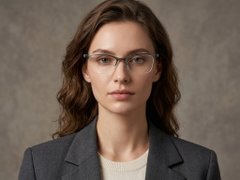 BS2519-0107_Grey_Semi-rimless_Ultem_Glasses_corner-tryon_female