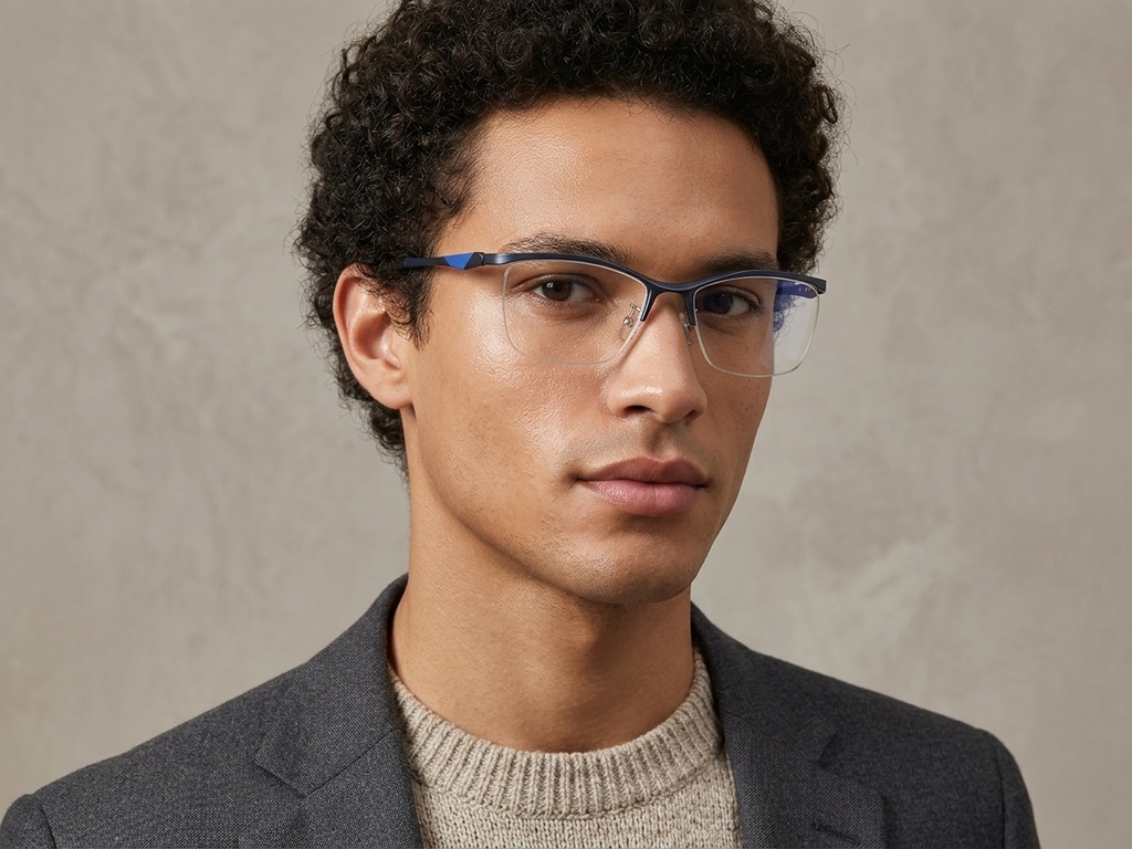 BS2519-0108_Blue_Semi-rimless_Ultem_Glasses_corner-tryon_male